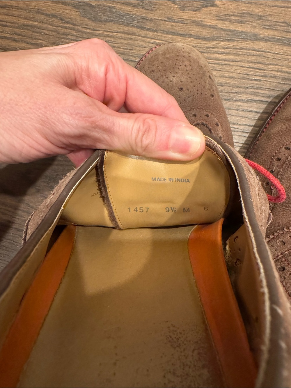 Cole Haan Brown Suede Wingtip Derby Shoes 9.5 size men
